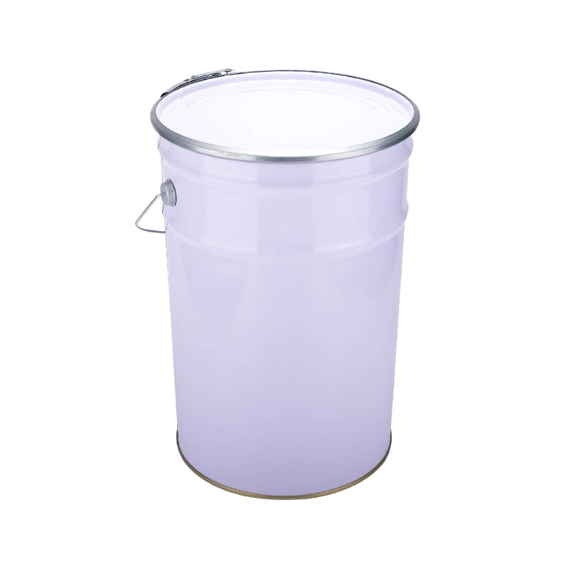 25-litrová nádoba na bielu farbu s vekom s poistným krúžkom na farbu